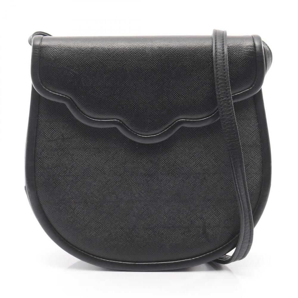SAINT LAURENT Yves Shoulder Bag Leather Black